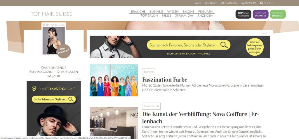 Top Hair Suisse Website